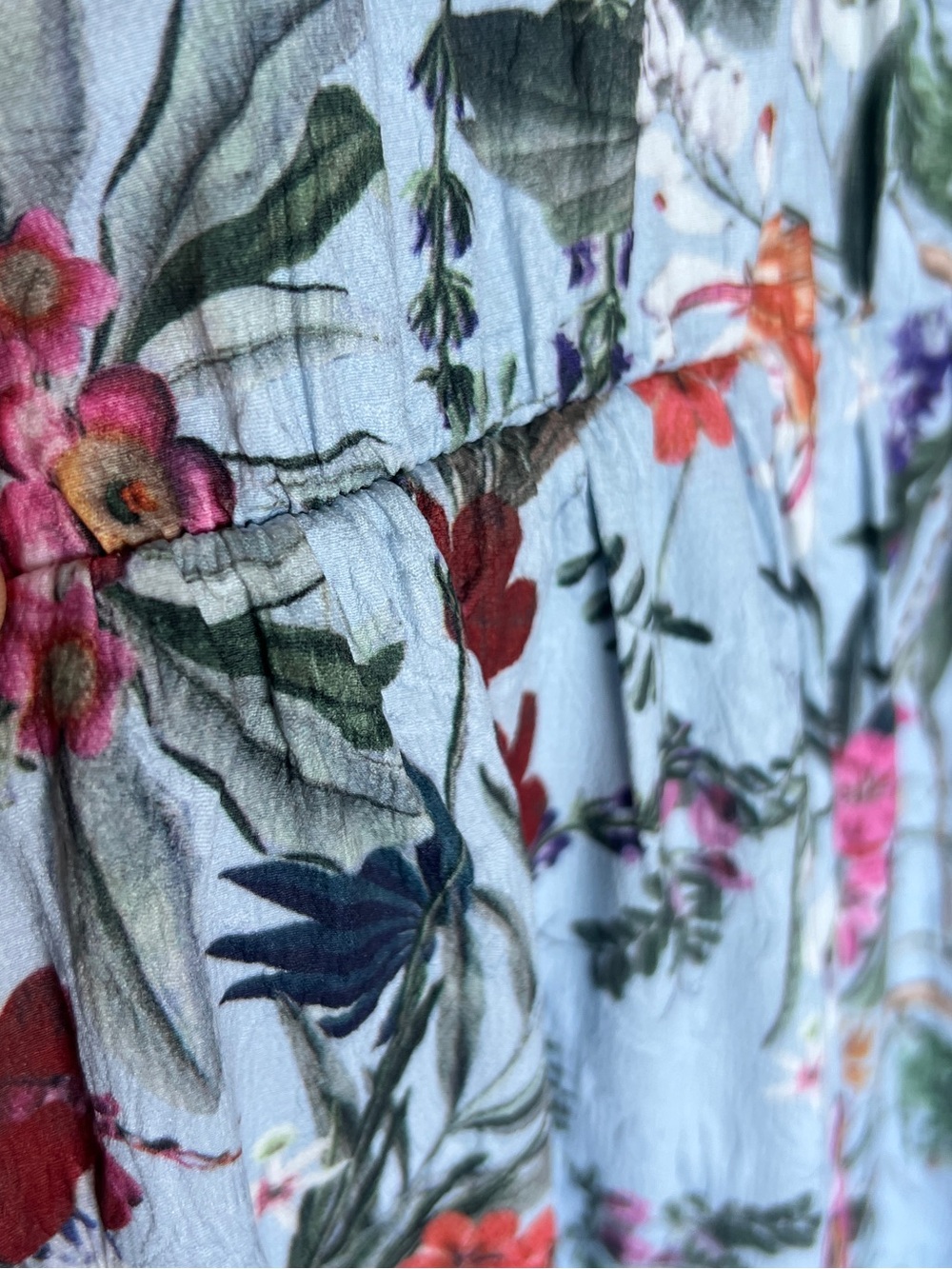 Light Blue Floral Tiered V-Neck Maxi Dress 2X LIKE NEW - Picture 11 of 12